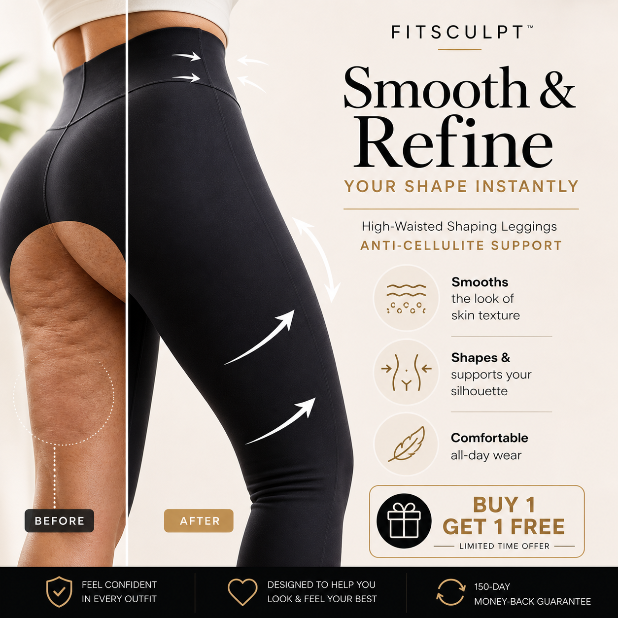 FitSculpt™ Anti-Cellulite High-Waisted Shaping Leggings